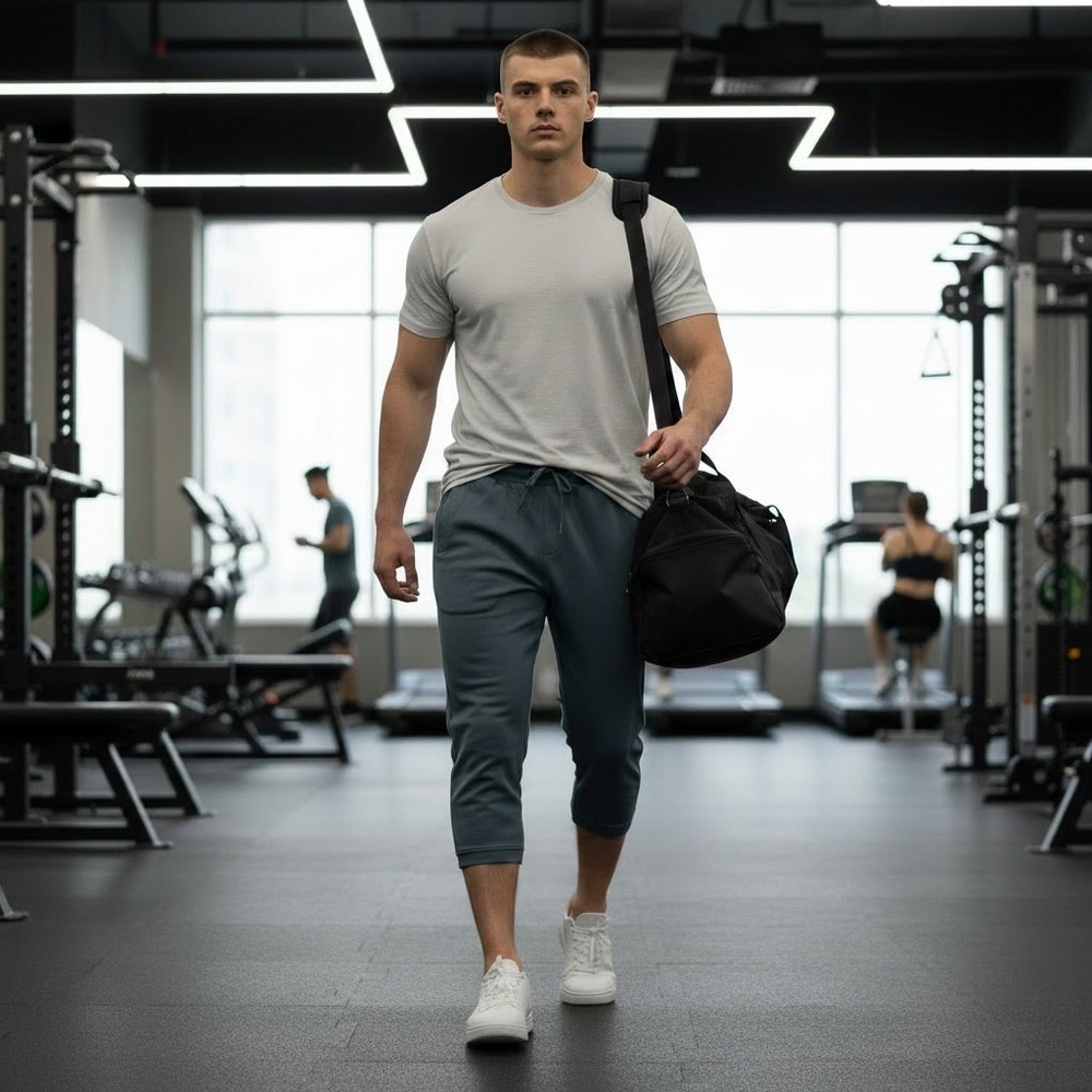 YoungLA Mens Charcoal Gray‎ Slim Fit Tapered Joggers Ankle Zippers Medium